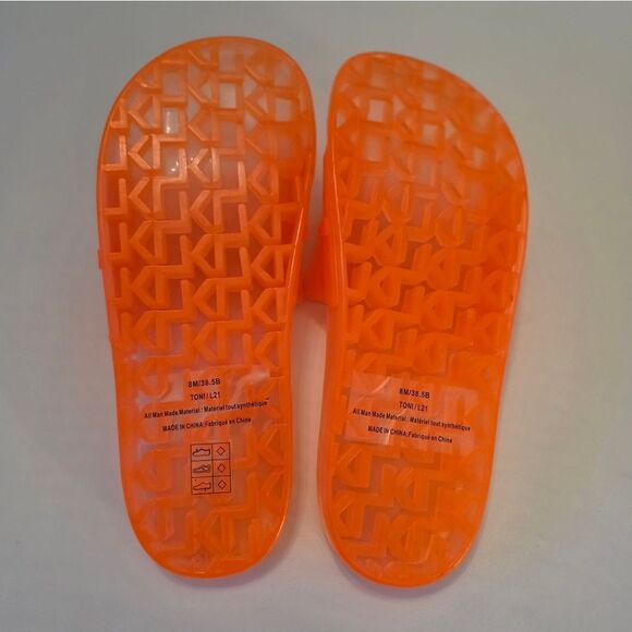 BRAND NEW KARL LAGERFELD TEAL SLIDE with CRYSTAL DETAILS SANDAL R3 - Picture 8 of 15